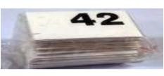 A pack of cards
numbered from 1
to 100