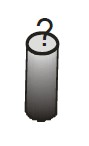 Metal cylinder with hook