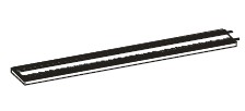 Optical bench with plastic scale